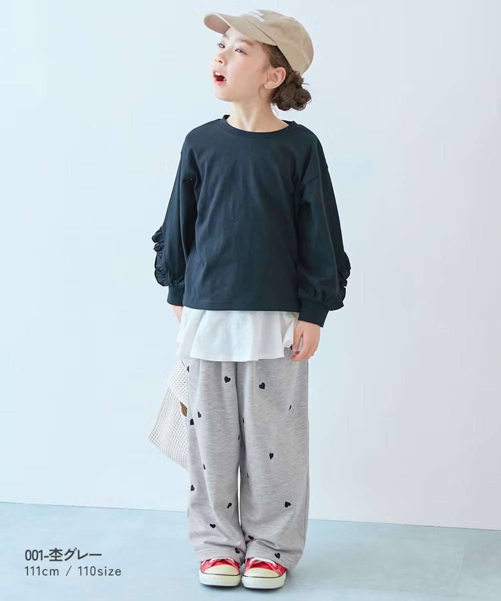 日本童裝 dev!rock 心型刺繡運動褲 100-160cm 女童款 秋季 PANTS