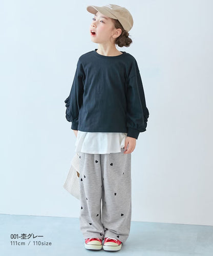 日本童裝 dev!rock 心型刺繡運動褲 100-160cm 女童款 秋季 PANTS