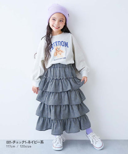 日本童裝 dev!rock 多層印花半裙 110-160cm 女童款 秋季 SKIRTS