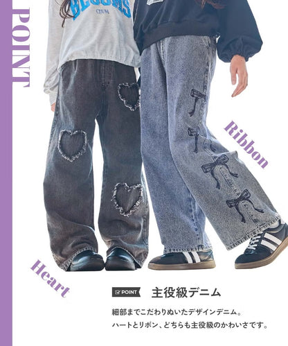 日本童裝 dev!rock 牛仔闊腿褲 120-160cm 女童款 冬季 PANTS