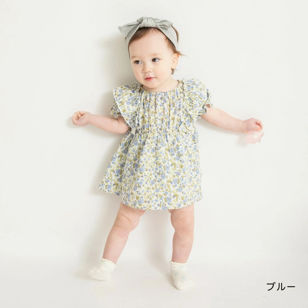 日本童裝 Branshes 碎花連衣 70-80cm 女童款 初生嬰兒 夏季 Jumpsuit