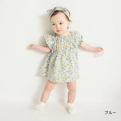 日本童裝 Branshes 碎花連衣 70-80cm 女童款 初生嬰兒 夏季 Jumpsuit