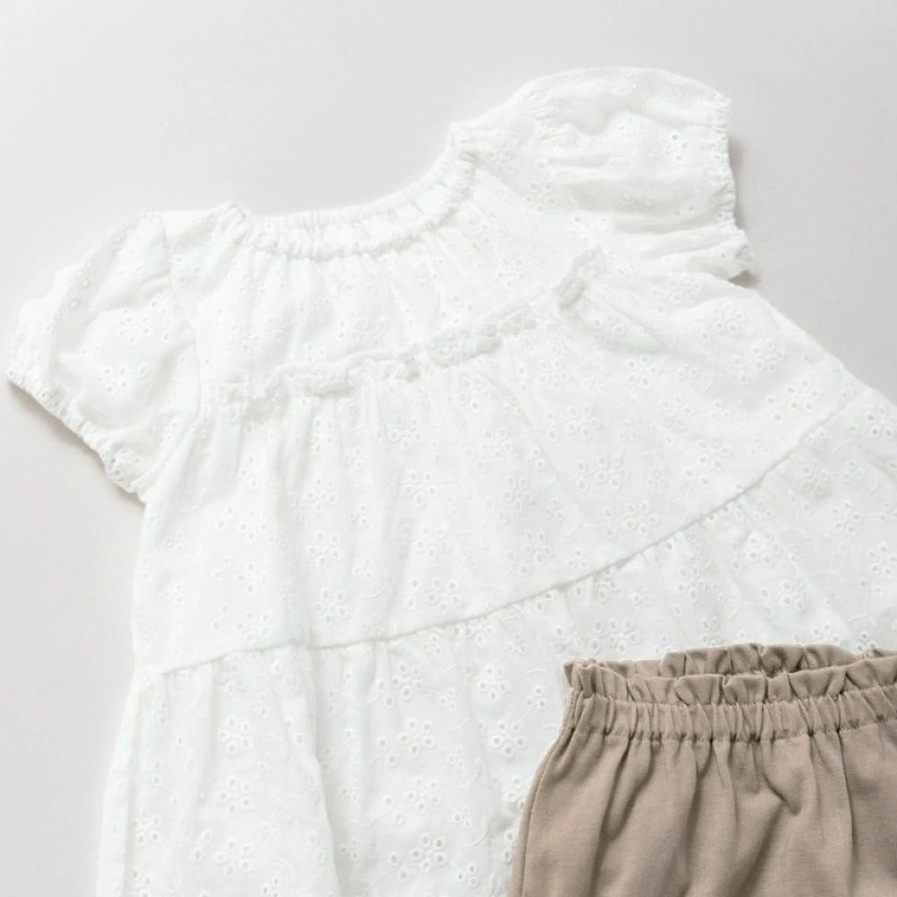 日本童裝 Branshes 蕾絲裙及短褲套裝 70-80cm 女童款 初生嬰兒 夏季 DRESSES PANTS