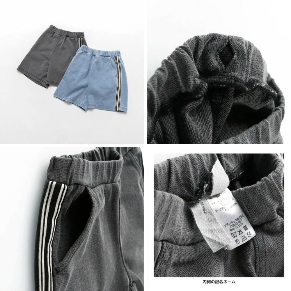 日本童裝 Branshes 復古側條紋牛仔短褲 80-150cm 男童款 夏季 PANTS