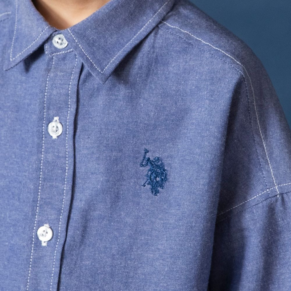 日本童裝 Branshes 【U.S. POLO ASSN.】刺繡短袖襯衫 90-150cm 男童款 夏季 TOPS