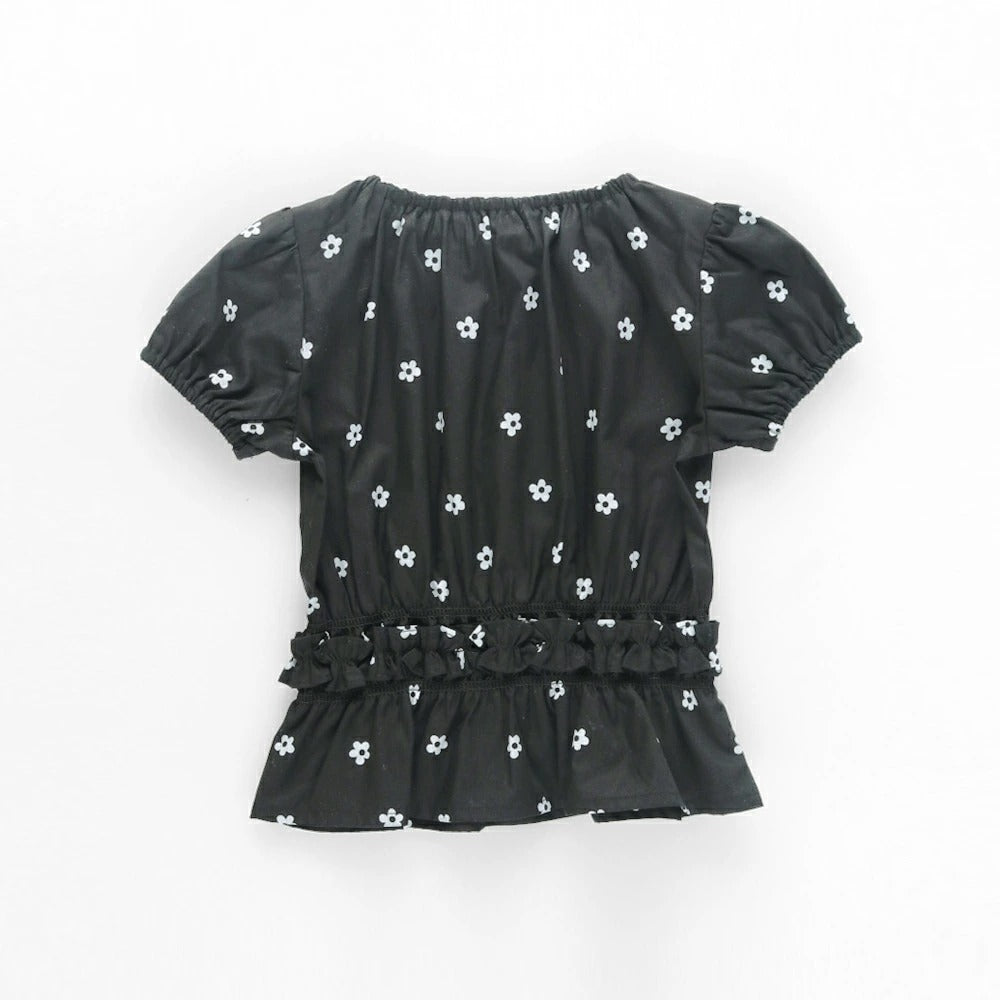 日本童裝 Branshes 束腰短袖上衣 80-130cm 女童款 夏季 TOPS