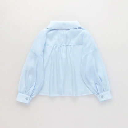 日本童裝 Branshes 薄紗長袖襯衫 80-150cm 女童款 夏季 TOPS OUTERWEAR