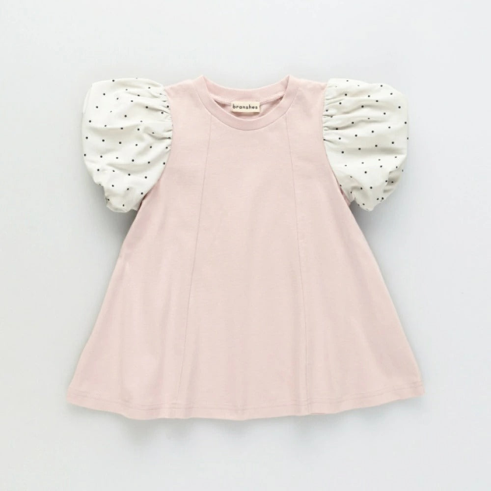 日本童裝 Branshes 泡泡袖裙邊上衣 80-150cm 女童款 夏季 TOPS