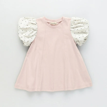 日本童裝 Branshes 泡泡袖裙邊上衣 80-150cm 女童款 夏季 TOPS