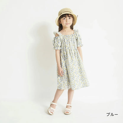 日本童裝 Branshes 碎花露肩連身裙 80-150cm 女童款 夏季 DRESSES