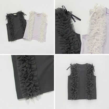 日本童裝 Branshes 蓬鬆荷葉邊背心 90-150cm 女童款 夏季 TOPS