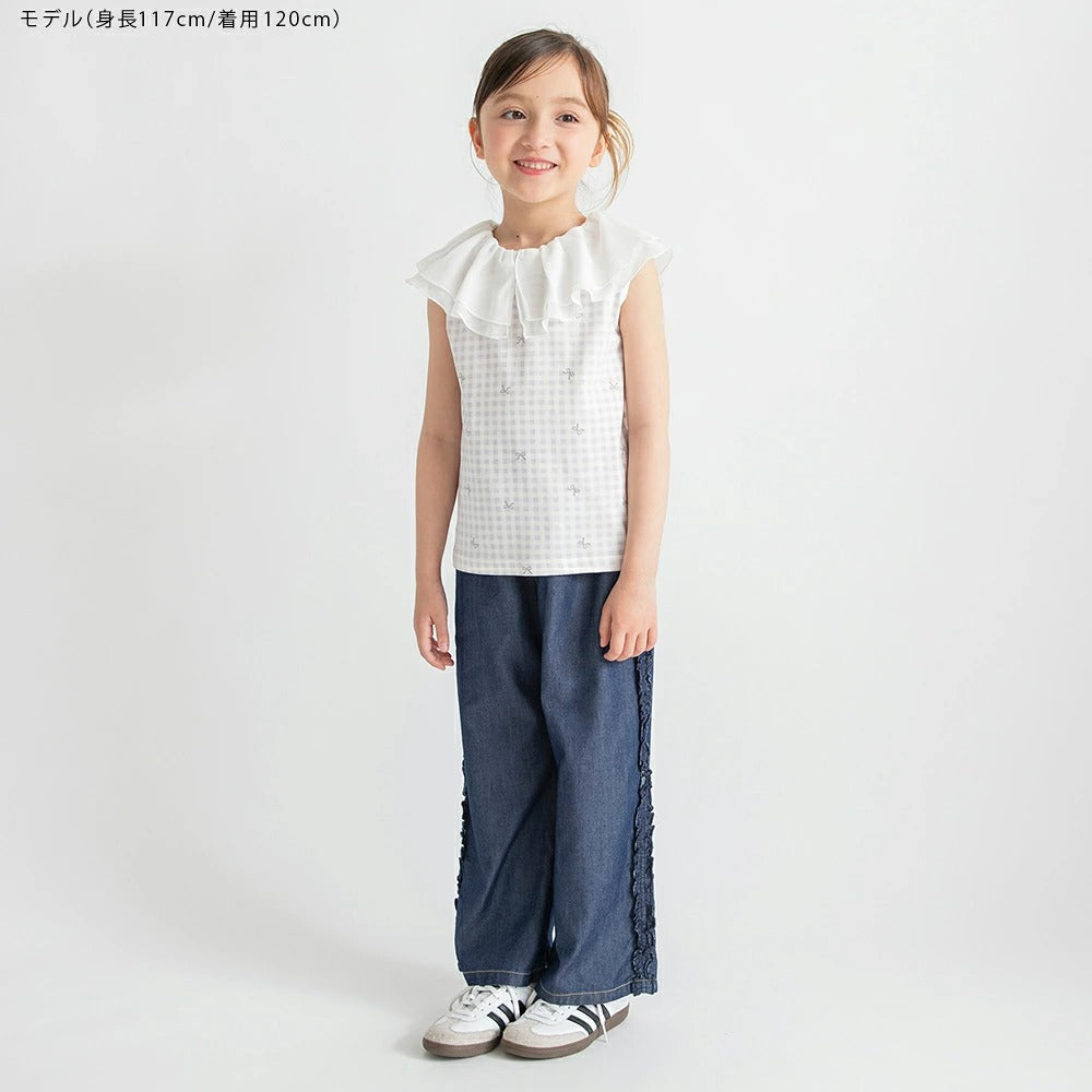 日本童裝 Branshes 2Way 前後兩著 接觸冷感 荷葉領背心 80-150cm 女童款 夏季 TOPS