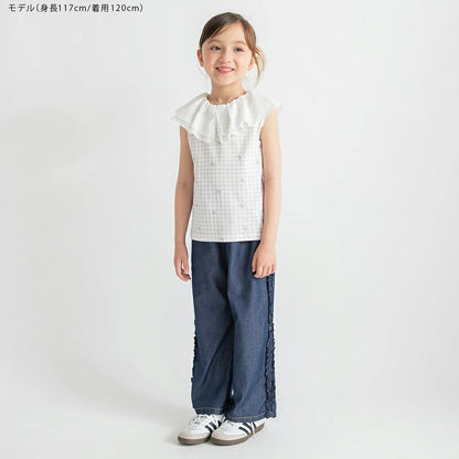 日本童裝 Branshes 2Way 前後兩著 接觸冷感 荷葉領背心 80-150cm 女童款 夏季 TOPS