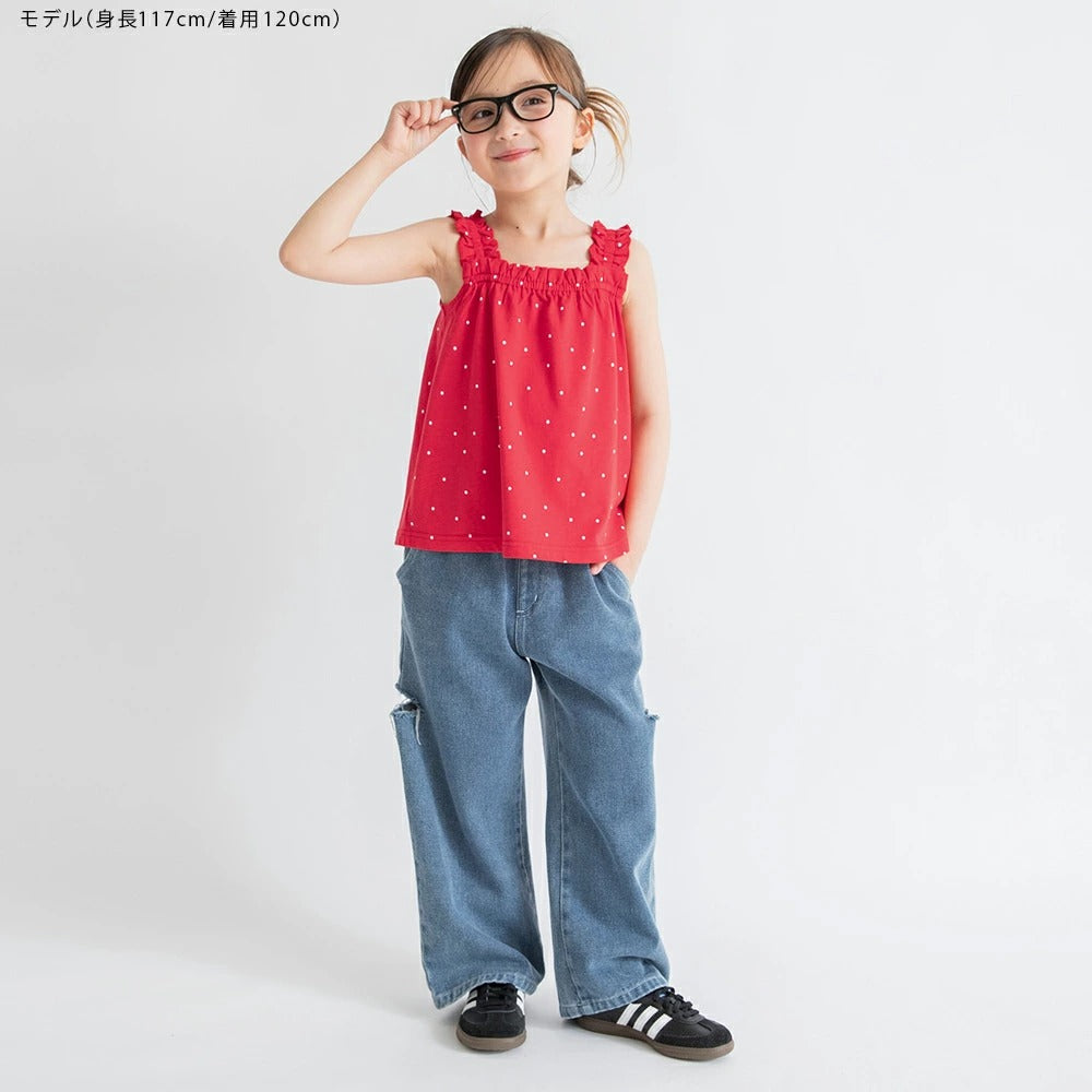 日本童裝 Branshes 接觸冷感 荷葉邊吊帶背心 80-150cm 女童款 夏季 TOPS