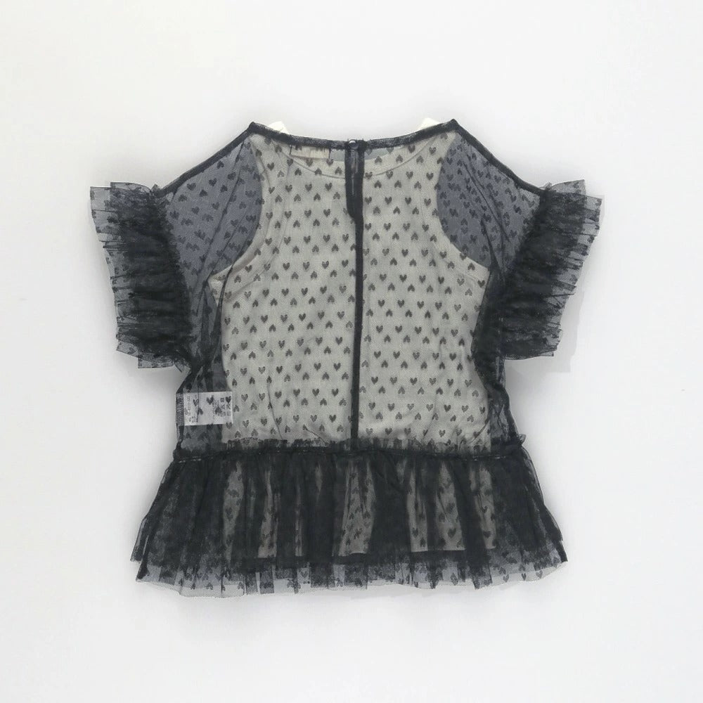 日本童裝 Branshes 心形薄紗上衣及背心套裝 90-150cm 女童款 夏季 TOPS