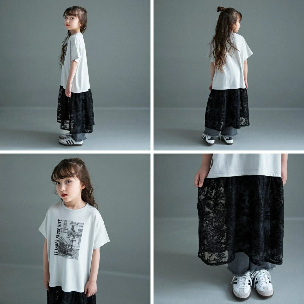 日本童裝 Branshes 絲拼接連身裙 100-150cm 女童款 夏季 DRESSES TOPS