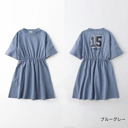 日本童裝 Branshes 後背Logo收腰連身裙 100-150cm 女童款 夏季 DRESSES