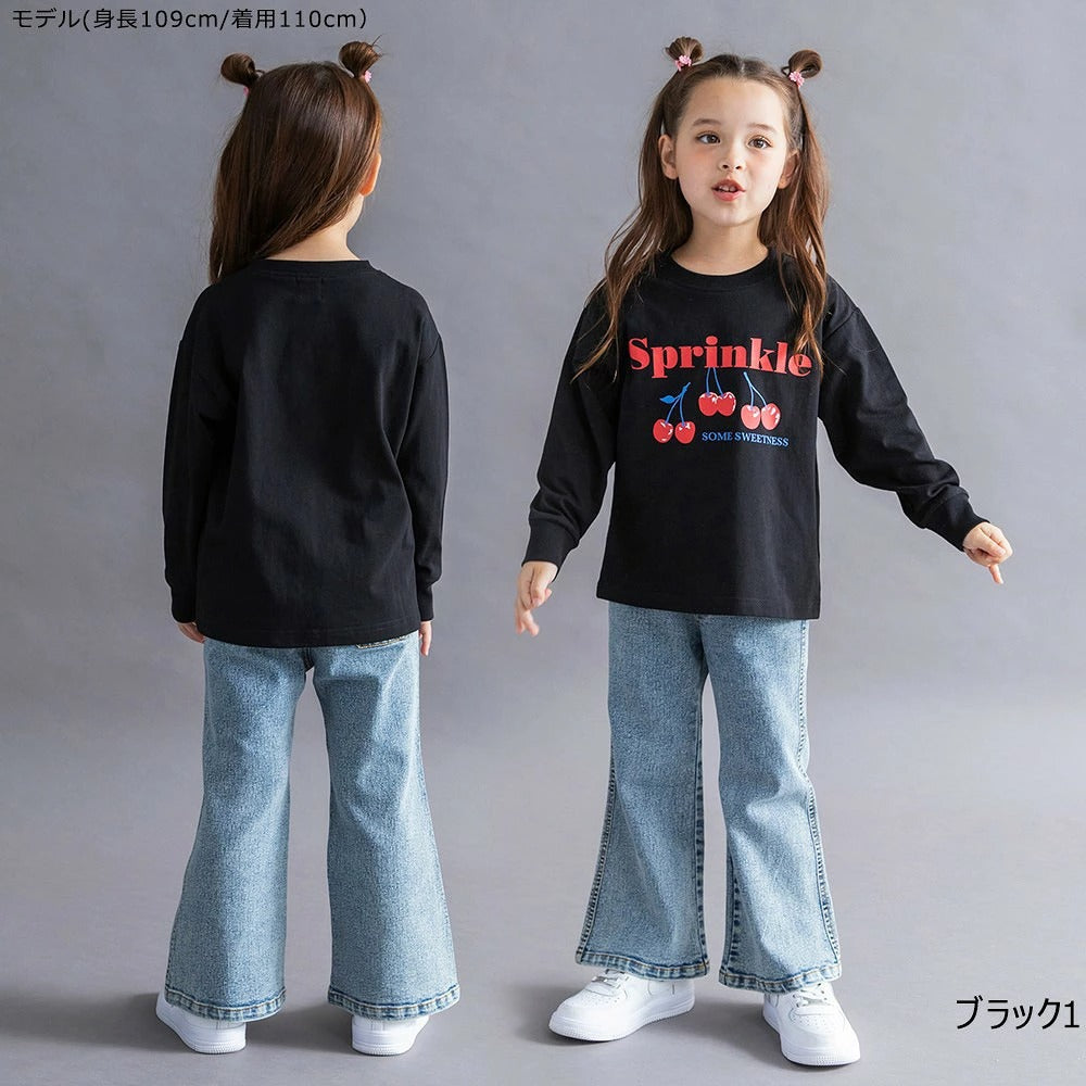 日本童裝 Branshes 印花長袖上衣 100-160cm 女童款 秋季 TOPS