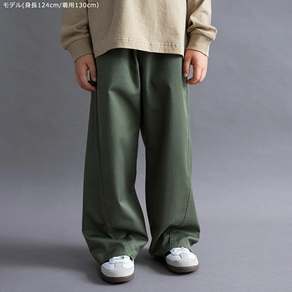 日本童裝 Branshes 彈性斜紋寬腳直筒長褲 100-160cm 男童款/女童款 秋季 PANTS