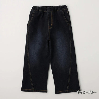 日本童裝 Branshes 牛仔寬腿直筒長褲 100-160cm 男童款/女童款 秋季 PANTS