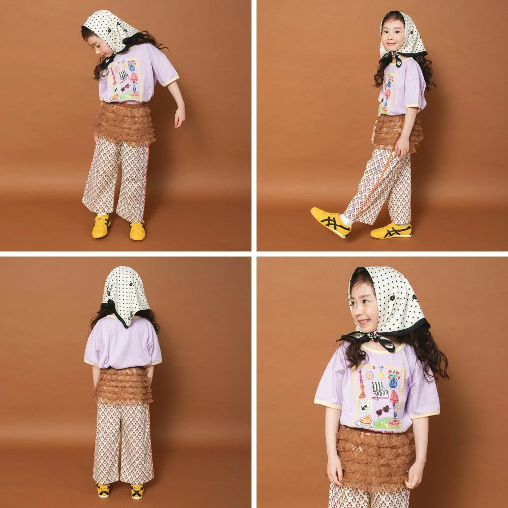 日本童裝 Branshes x りぃー 印花短袖上衣 80-130cm 女童款 夏季 TOPS