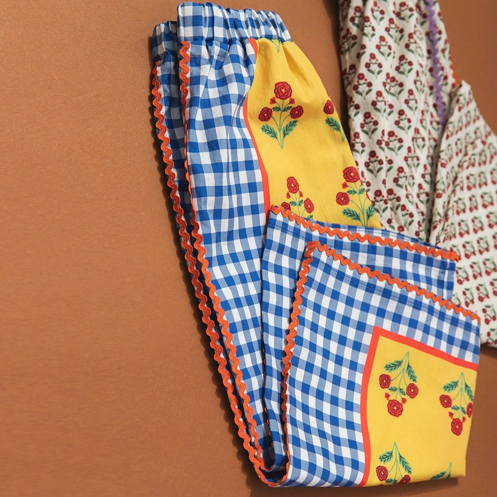 日本童裝 Branshes x りぃー 印花寬腿長褲 80-130cm 女童款 夏季 PANTS