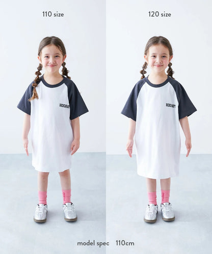 日本童裝 dev!rock 	印花七分袖插肩連身裙 100-160cm 女童款 夏季 DRESSES