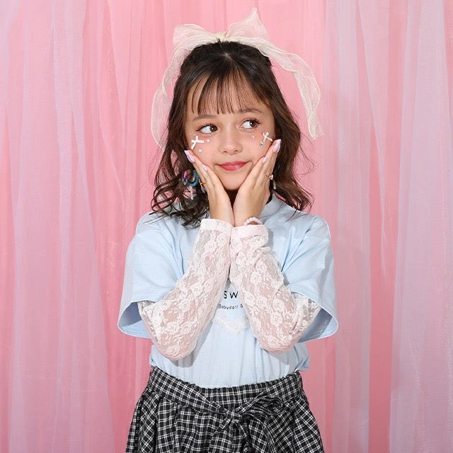 日本童裝 BDL 假兩件蕾絲袖上衣 90-140cm 女童款 夏季 TOPS