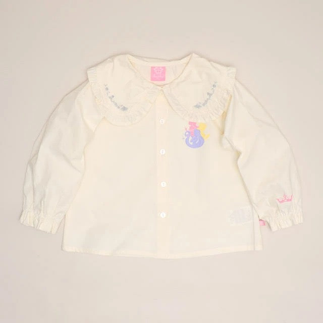 日本童裝 BDL x Disney Princess 蕾絲領襯衫上衣 100-130cm 女童款 夏季 TOPS