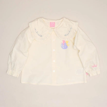 日本童裝 BDL x Disney Princess 蕾絲領襯衫上衣 100-130cm 女童款 夏季 TOPS