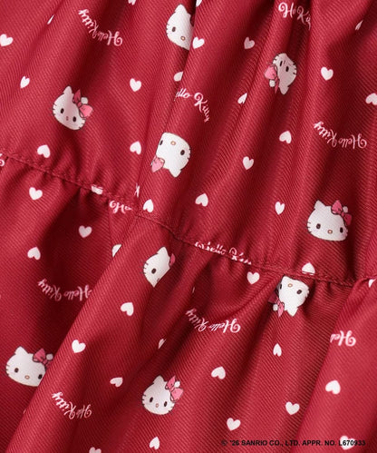 日本童裝 ANY#26 x Sanrio Hello Kitty 印花蕾絲刺繡半身裙 110-150cm 女童款 秋季 SKIRTS 聖誕紅/新年紅