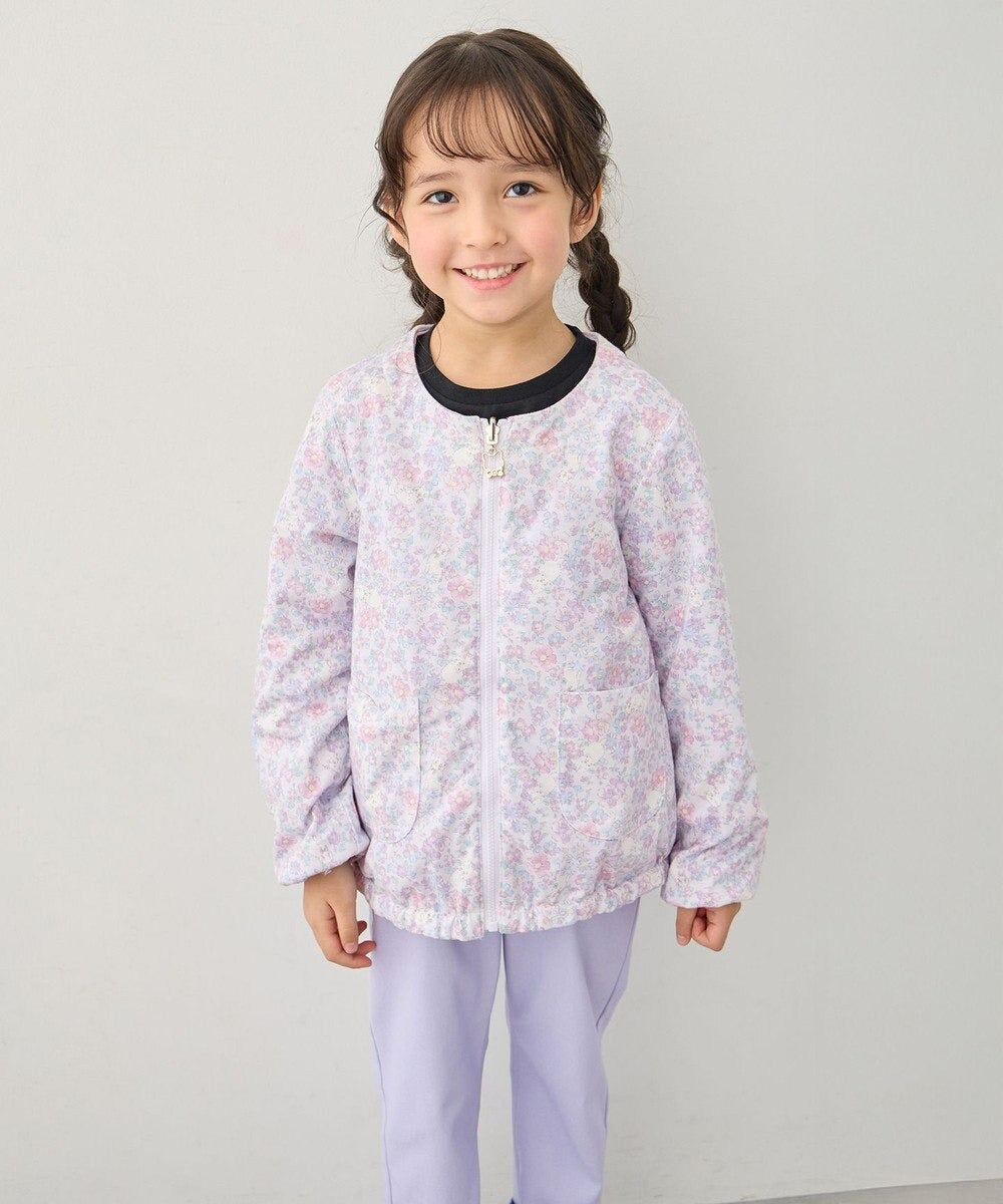 日本童裝 aF#a325 2Way 防水系列 雙面兩著 帽可拆 花邊風褸 100-150cm 女童款 春季 OUTERWEAR