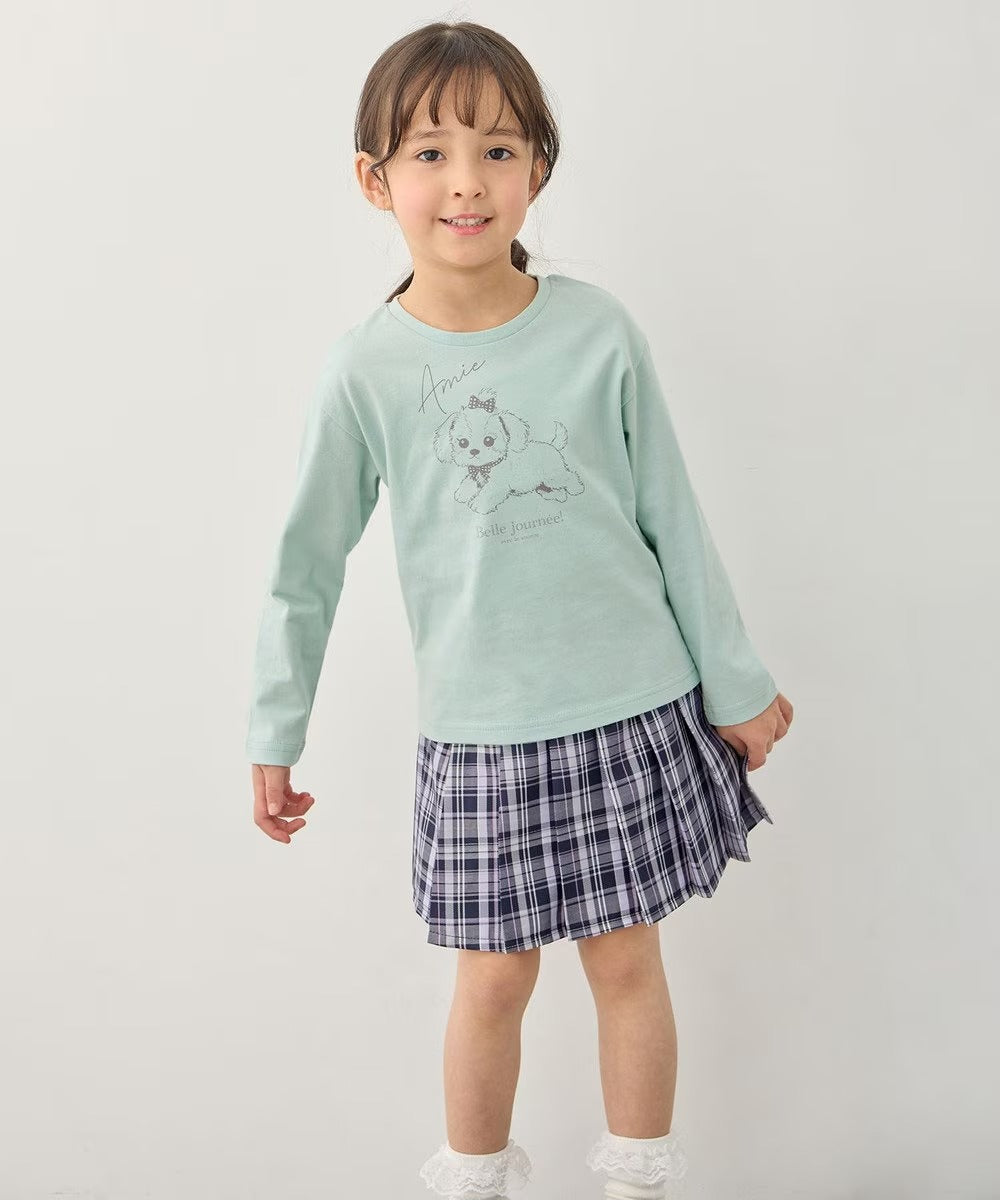 日本童裝 aF#a325 棉100%印花長袖上衣 90-160cm 女童款 夏季 TOPS