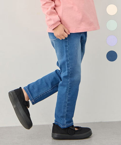 日本童裝 aF#a325 彈力貓咪口袋長褲 100-150cm 女童款 夏季 PANTS