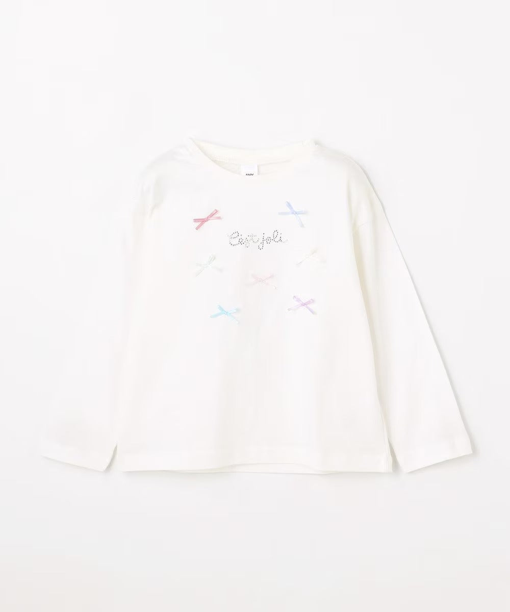 日本童裝 aF#a325 蝴蝶結裝飾上衣 90-150cm 女童款 夏季 TOPS