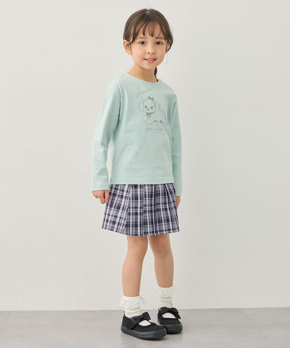 日本童裝 aF#a325 棉100%印花長袖上衣 90-160cm 女童款 夏季 TOPS