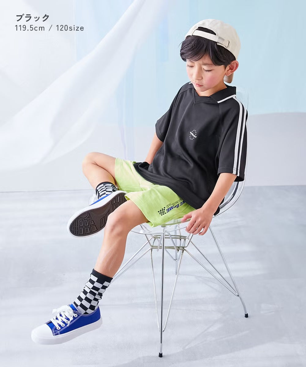 日本童裝 dev!rock 速乾系列 接觸冷感涼感 翻領短袖上衣 100-160cm 男童款 夏季 TOPS