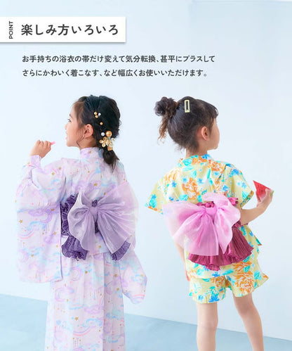 日本童裝 dev!rock 日本甚平緞帶 日本浴衣緞帶 日本和服 90-160cm 女童款 夏季  日本夏祭慶典特輯