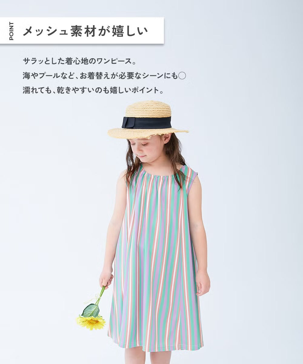 日本童裝 dev!rock 吸汗速乾 接觸冷感涼感 全印花背心裙 100-140cm 女童款 夏季 DRESSES
