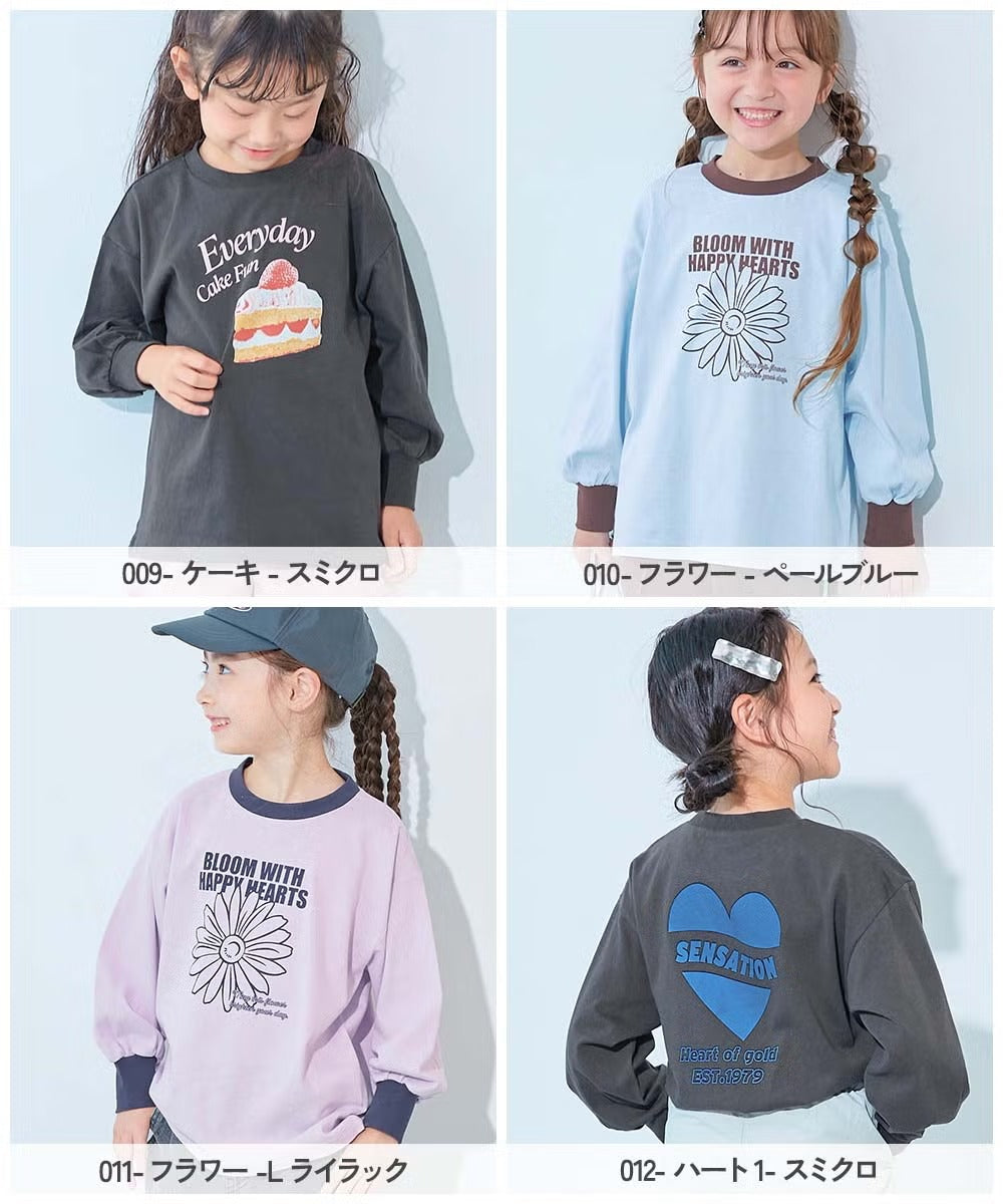 日本童裝 dev!rock 印花長袖上衣 90-160cm 女童款 秋季 TOPS