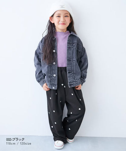 日本童裝 dev!rock 心型刺繡運動褲 100-160cm 女童款 秋季 PANTS