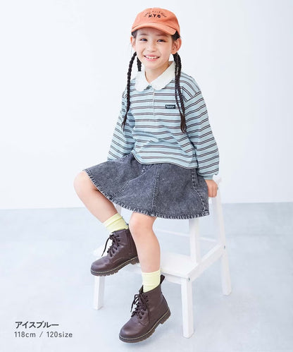 日本童裝 dev!rock 間條polo上衣 100-160cm 女童款 秋季 TOPS