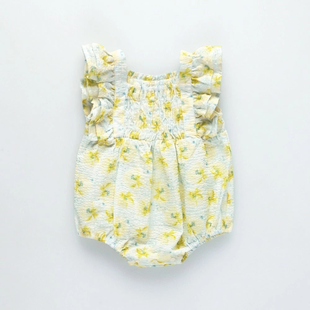 日本童裝 Branshes 花卉印花連衣 70-80cm 女童款 初生嬰兒 夏季 Jumpsuit