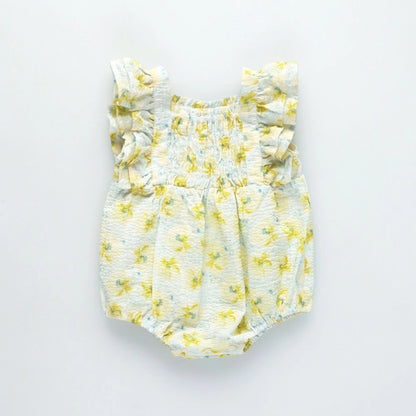 日本童裝 Branshes 花卉印花連衣 70-80cm 女童款 初生嬰兒 夏季 Jumpsuit