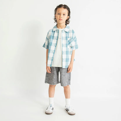 日本童裝 Branshes 格紋襯衫 80-150cm 男童款 夏季 TOPS