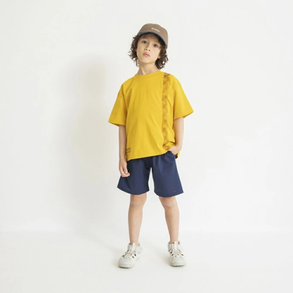 日本童裝 Branshes 拼接格紋短袖上衣 80-150cm 男童款 夏季 TOPS