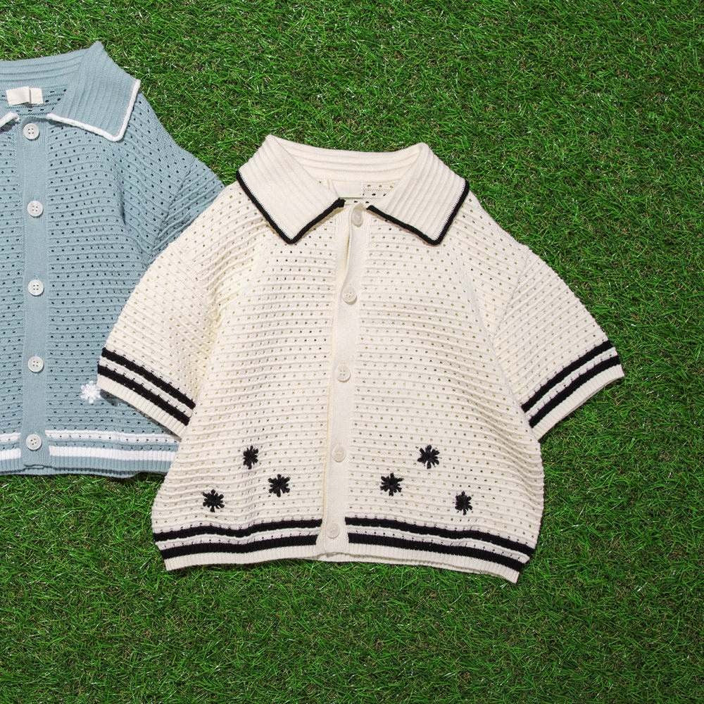 日本童裝 Branshes 鉤針編織夏季針織上衣/外套 90-150cm 男童款 夏季 TOPS OUTERWEAR