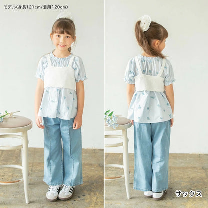 日本童裝 Branshes 牛仔寬褲 90-150cm 女童款 夏季 PANTS