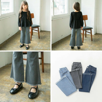 日本童裝 Branshes 流蘇喇叭牛仔褲 90-150cm 女童款 夏季 PANTS