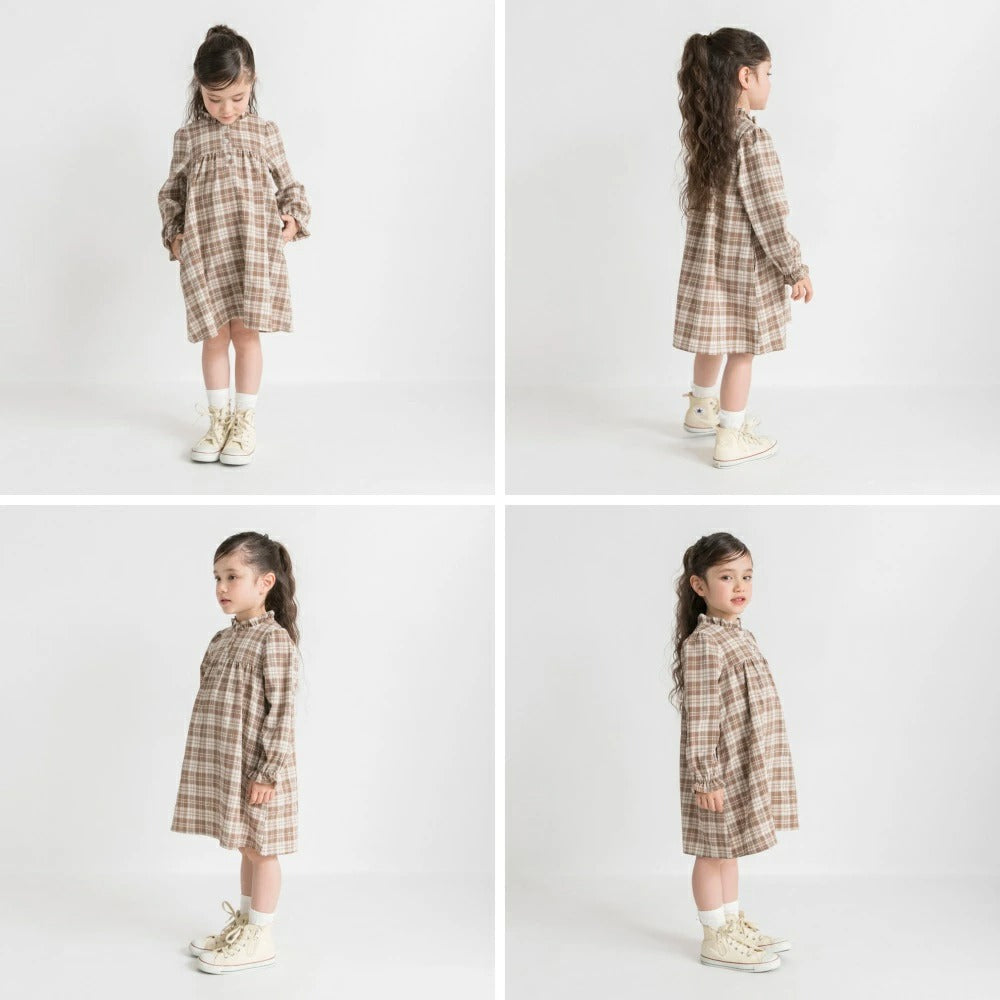 日本童裝 Branshes 格紋連身裙 80-150cm 女童款 夏季 DRESSES